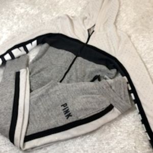 Victoria secret pink bling rhinestone hooded full zip outfit